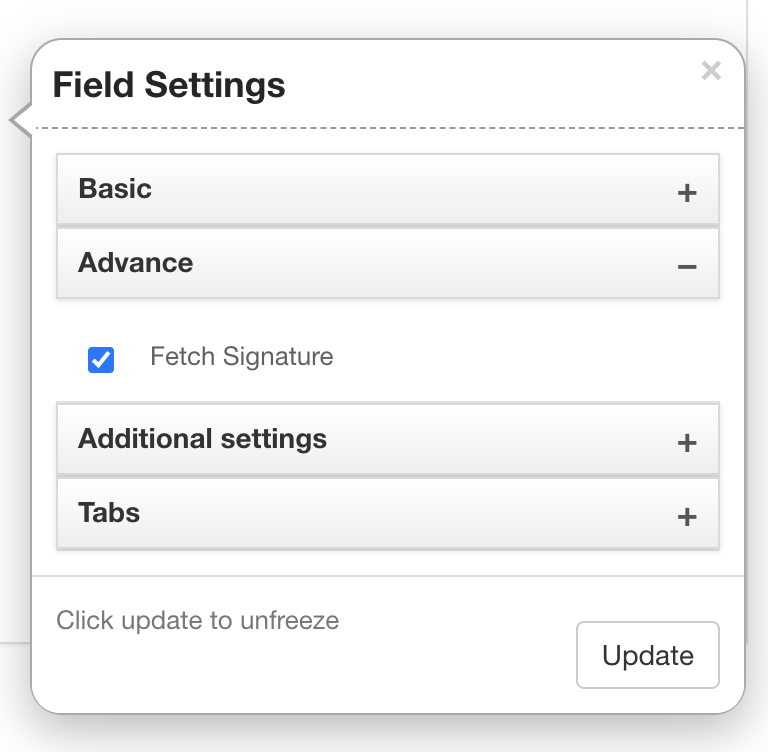Start the signature request from the record.