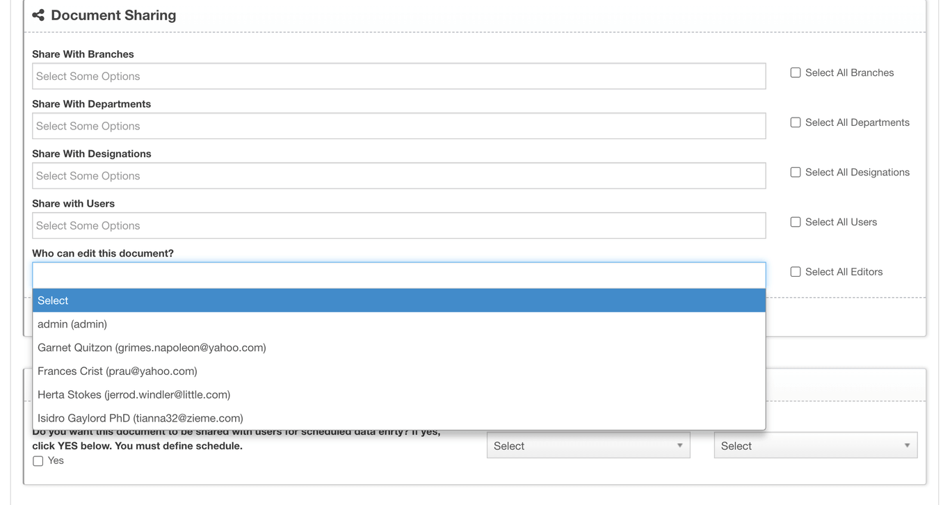 Share a QMS document Share a QMS document