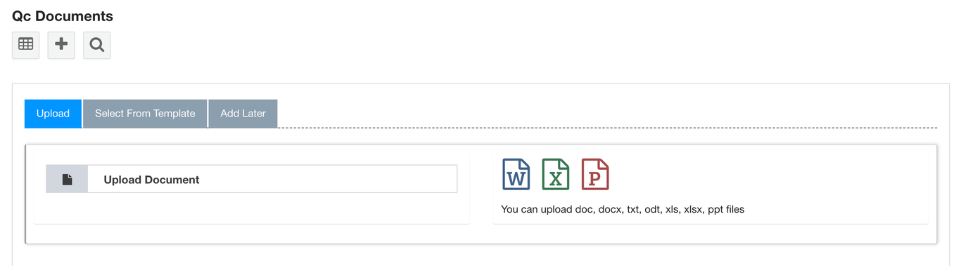 Upload QMS document Upload QMS document