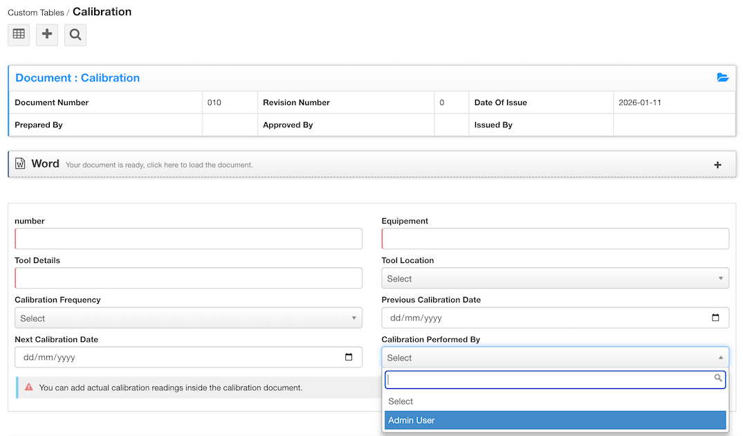 Select the authorised application user who must sign.