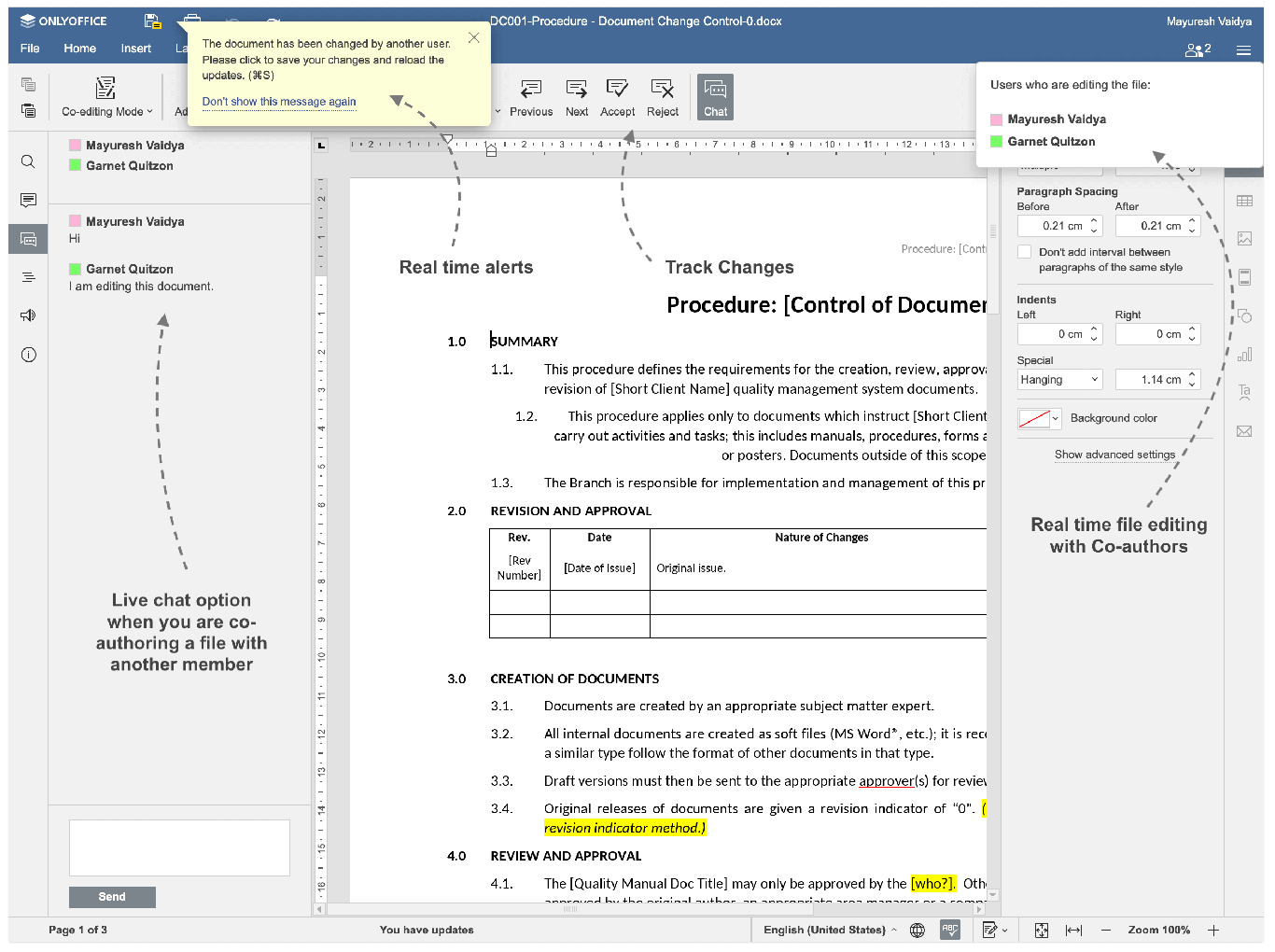Öffnen Sie das Office-Dokument im integrierten ONLYOFFICE Editor.